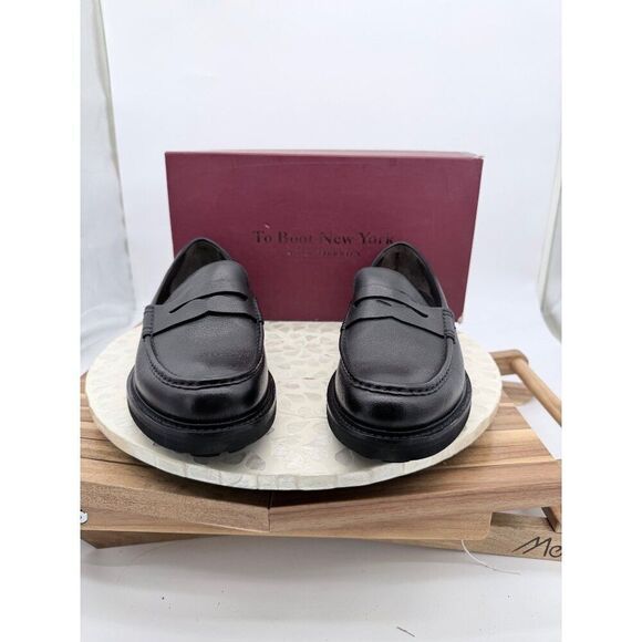 To Boot New York $399 O\'Conner Leather Loafers Windsor Black Lug Sole Men\'s 9.5 main image 4